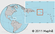 Blank Location Map of Puerto Rico, gray outside
