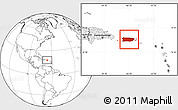 Blank Location Map of Puerto Rico, highlighted continent