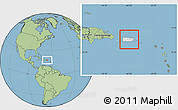 Blank Location Map of Puerto Rico, savanna style outside