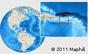 Blank Location Map of Puerto Rico, shaded relief outside
