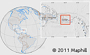 Gray Location Map of Puerto Rico, lighten, desaturated, hill shading