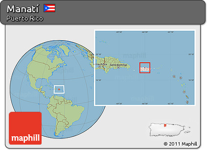 Savanna Style Location Map of Manatí, highlighted country