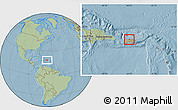Savanna Style Location Map of Manatí, hill shading