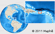 Shaded Relief Location Map of Manatí, highlighted country