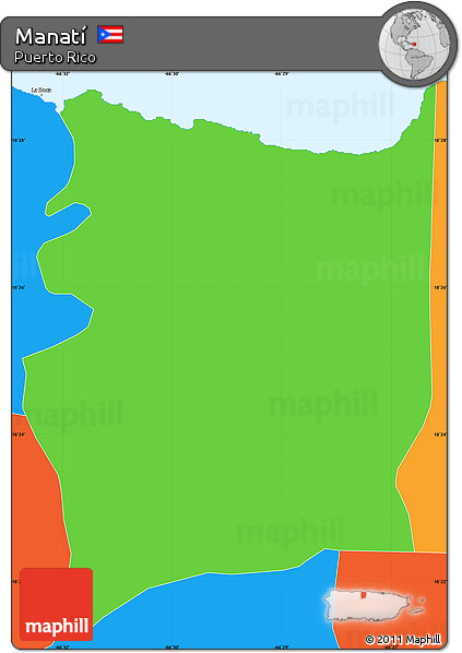 Political Simple Map of Manatí