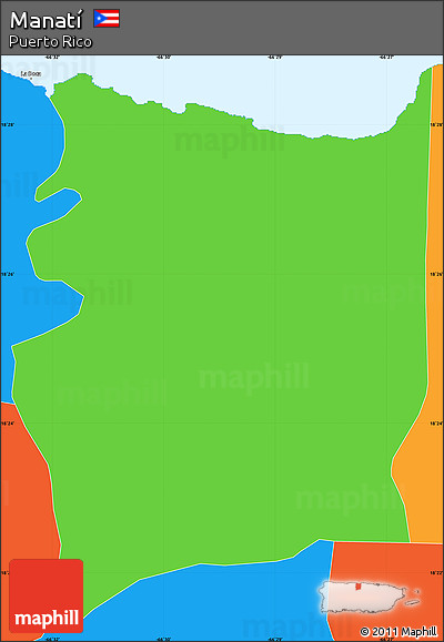 Political Simple Map of Manatí