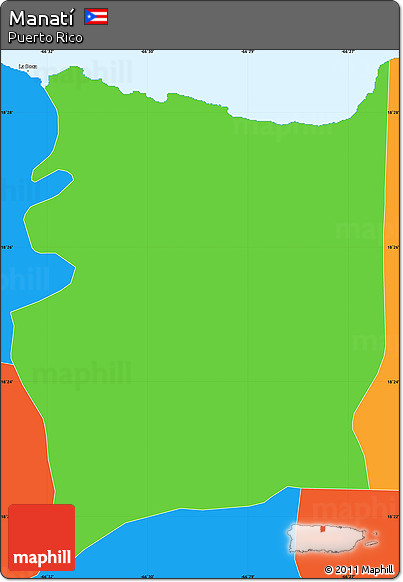 Political Simple Map of Manatí
