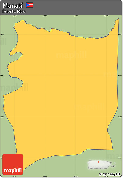 Savanna Style Simple Map of Manatí, cropped outside