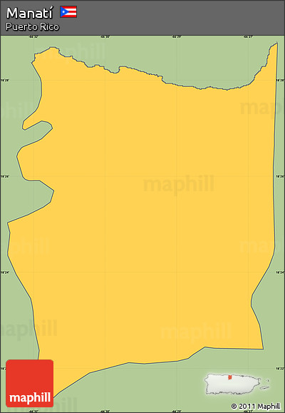 Savanna Style Simple Map of Manatí, cropped outside