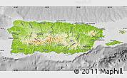 Physical Map of Puerto Rico, desaturated