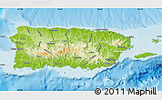 Physical Map of Puerto Rico, lighten, land only