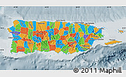 Political Map of Puerto Rico, semi-desaturated