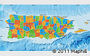 Political Map of Puerto Rico, shaded relief outside, bathymetry sea