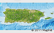 Satellite Map of Puerto Rico, political outside