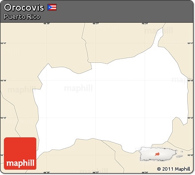 Classic Style Simple Map of Orocovis