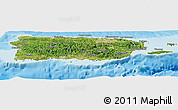 Satellite Panoramic Map of Puerto Rico, physical outside