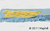 Savanna Style Panoramic Map of Puerto Rico, single color outside