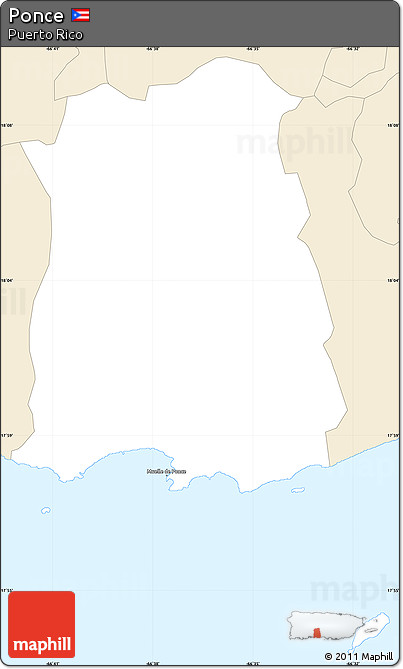 Classic Style Simple Map of Ponce