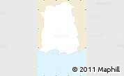 Classic Style Simple Map of Ponce, single color outside