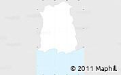 Silver Style Simple Map of Ponce, single color outside
