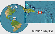 Satellite Location Map of Salinas, highlighted country, within the entire country