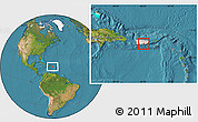 Satellite Location Map of Salinas, highlighted country