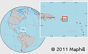 Gray Location Map of San Juan, within the entire country