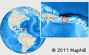 Shaded Relief Location Map of San Sebastián
