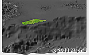Satellite 3D Map of Vieques, darken, desaturated