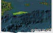 Satellite 3D Map of Vieques, darken