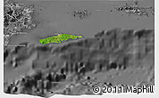 Satellite 3D Map of Vieques, desaturated