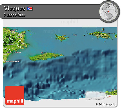 Satellite 3D Map of Vieques