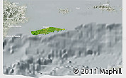 Satellite 3D Map of Vieques, lighten, semi-desaturated