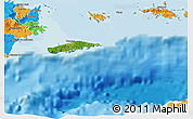 Satellite 3D Map of Vieques, political outside