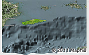 Satellite 3D Map of Vieques, semi-desaturated