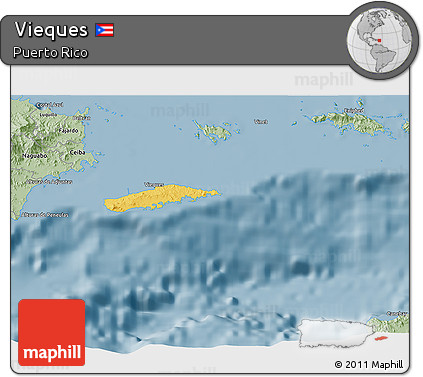 Savanna Style 3D Map of Vieques