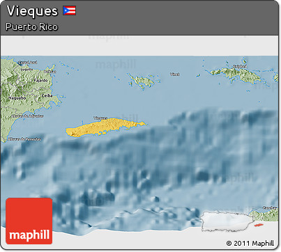 Savanna Style 3D Map of Vieques