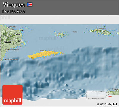 Savanna Style 3D Map of Vieques