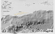 Shaded Relief 3D Map of Vieques, desaturated