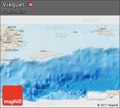 Shaded Relief 3D Map of Vieques