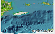 Shaded Relief 3D Map of Vieques, satellite outside