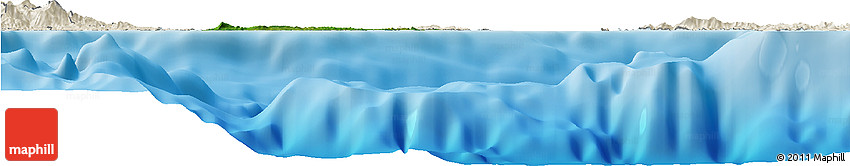 Satellite Horizon Map of Vieques, shaded relief outside