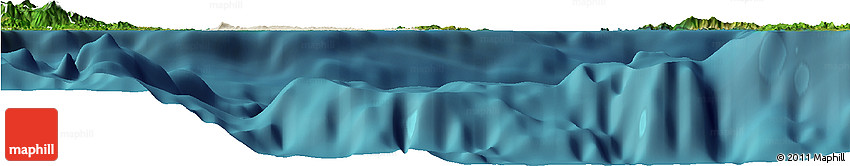 Shaded Relief Horizon Map of Vieques, satellite outside