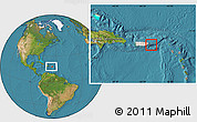 Satellite Location Map of Vieques, highlighted country, within the entire country