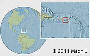 Savanna Style Location Map of Vieques, hill shading