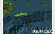 Satellite Map of Vieques, darken