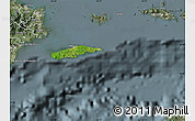 Satellite Map of Vieques, semi-desaturated