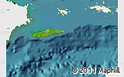 Satellite Map of Vieques, single color outside