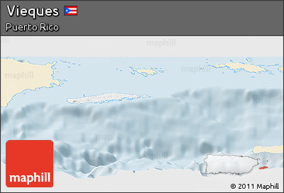 Classic Style Panoramic Map of Vieques, single color outside