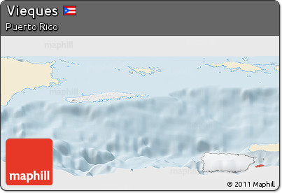 Classic Style Panoramic Map of Vieques, single color outside